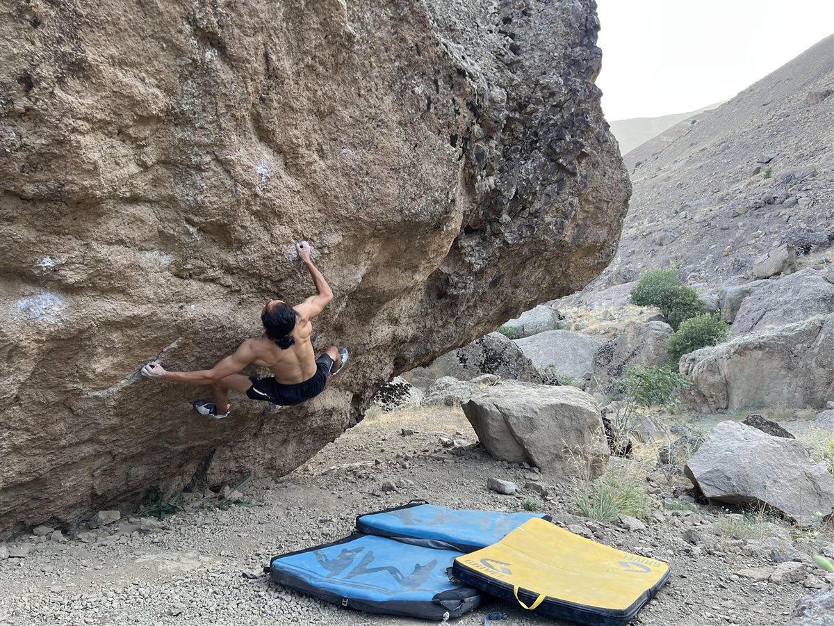 bouldering in keshar rock climbing crag